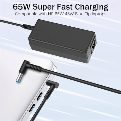 PIOEVTKA 65W computer power adapter brick with three prong wall cord