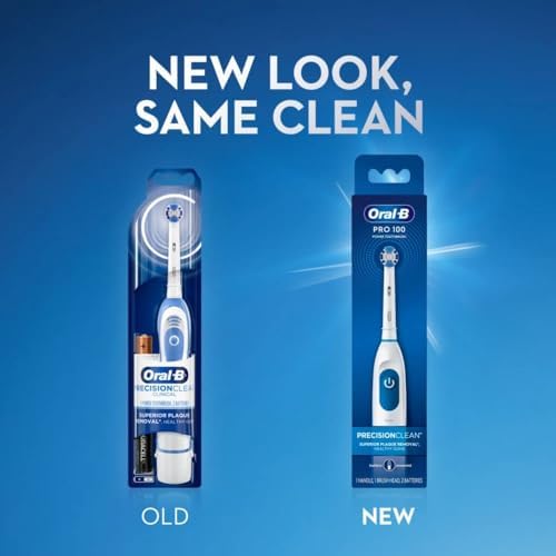 Oral-B Pro 100 Precision Clean power button and battery compartment assembly view.