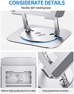 AOEVI ergonomic laptop holder showing rectangular heat dissipation cooling cutouts on platform