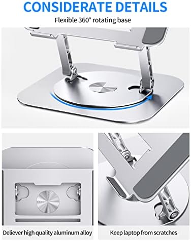 AOEVI ergonomic laptop holder showing rectangular heat dissipation cooling cutouts on platform