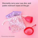 Breathable cotton drawstring bag for hygienic menstrual cup storage