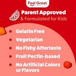 Authentic Feel Great 365 imported children omega gummies packaging for focus and memory support