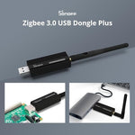 SONOFF universal Zigbee USB gateway highlighting the SMA antenna interface connection.