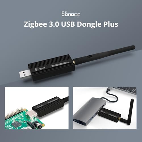 SONOFF universal Zigbee USB gateway highlighting the SMA antenna interface connection.
