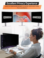 Mamol anti glare computer screen filter showing seamless magnetic snap installation on a desktop display.