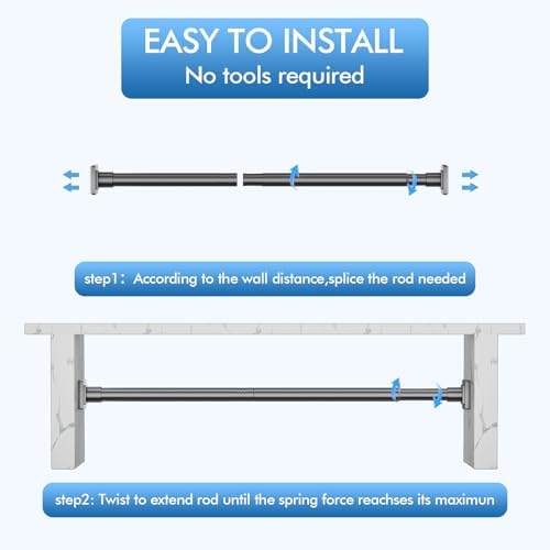 Stainless steel shower rod extended to 80 inches