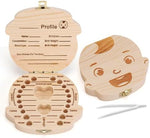 NASHRIO Baby Tooth Box Wooden Kids Keepsake Organizer Gift for Baby Teeth, Cute Children Tooth Container with Tweezers to Keep the Childwood Memory (Boy) - Image 7