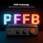 Fosi Audio BT20A MAX high fidelity amplifier alongside its dedicated remote control for wireless audio adjustments.