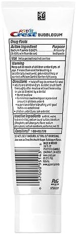 Crest children's fluoride gel toothpaste for cavity protection