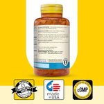 Mason Vitamins Glucosamine and Fish Oil dietary softgels secure safety cap detail.