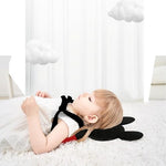 Adjustable shoulder straps on baby back protection pad