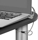 Compact premium laptop security padlock kit showing the flexible ball joint rotation features.