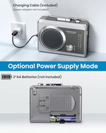 Mersoco portable walkman style cassette recorder with open tape door showing internal components