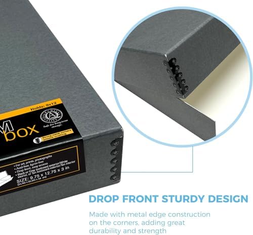 Detailed view of the acid-free board texture of the storage box