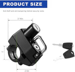 Close up of Kvaey aluminum alloy anti theft helmet lock mechanism