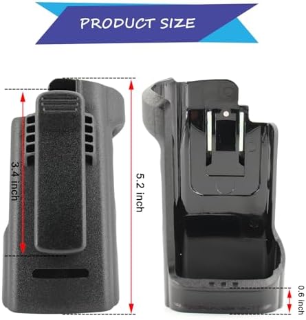 Afadorable professional two way radio carry holder case rear view with belt clip