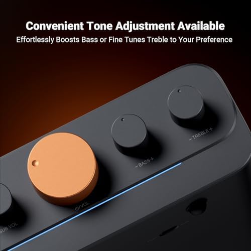 Fosi Audio HT4S integrated stereo home audio receiver with its dedicated wireless remote control.