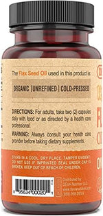 Deva Vegan Flax Seed Oil supplement bottle label details