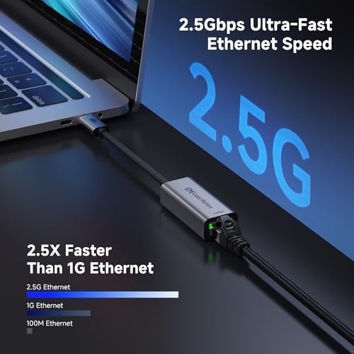 Cable Matters high speed network dongle showing the durable nylon braided pigtail cable connection.