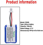 Tectra lithium polymer 3.7 Volt rechargeable batteries showing the two wire output connector piece