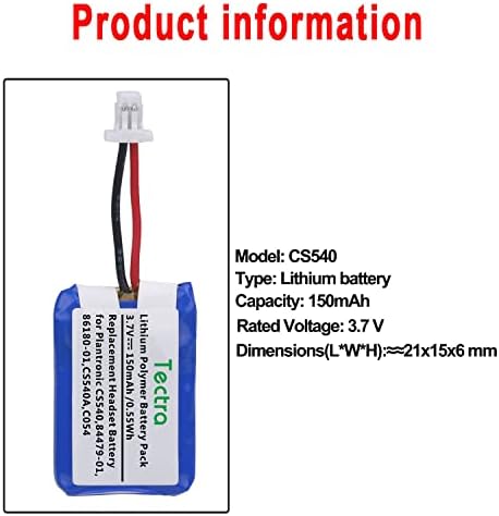 Tectra lithium polymer 3.7 Volt rechargeable batteries showing the two wire output connector piece