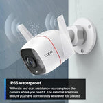 Tapo C320WS outdoor camera integration showing live video streaming functionality on a smart home display screen.