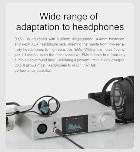 Topping DX5 II audiophile desktop stack unit displaying the customized Aurora user interface selection menu