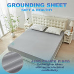 Grounding sheet fitted on mattress showing deep pocket design