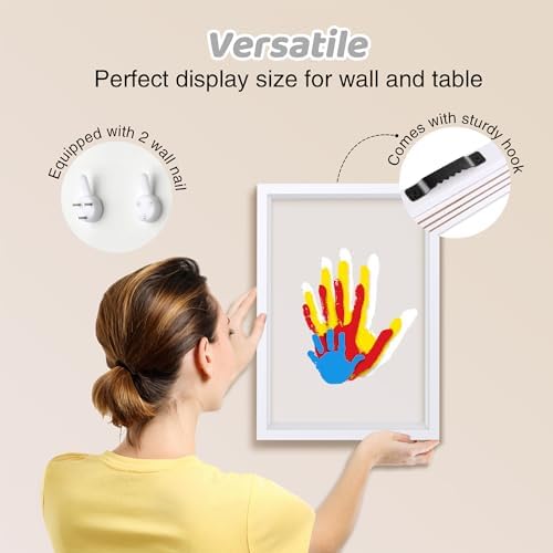 Authentic USA imported baby handprint kit packaging showing product dimensions.