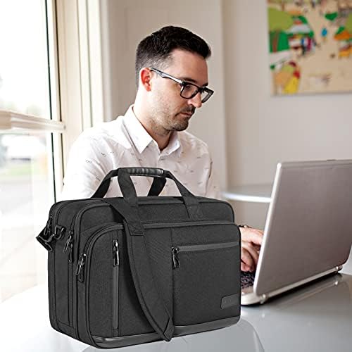 VANKEAN 17.3 inch messenger bag showing expanded main compartment storage