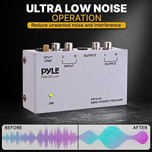 Miniature phono to line level audio signal converter device