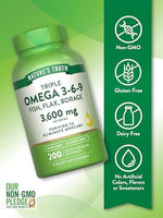 Side view of Nature's Truth fish flax borage oil softgels