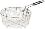 Lodge 11.5 inch deep fry basket angled view showing mesh wire construction