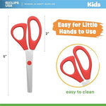 Side view showing blunt tip safety feature of kids scissors
