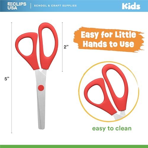 Side view showing blunt tip safety feature of kids scissors