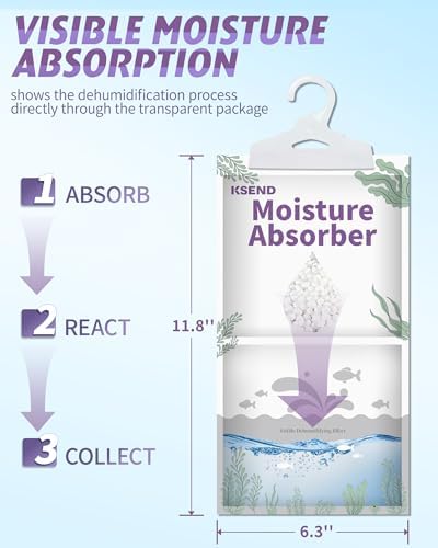 Bulk pack of 8 Ksend moisture absorbers for multi room home humidity control.