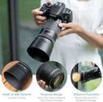 JJC ET-63 lens hood mounted on Canon camera lens