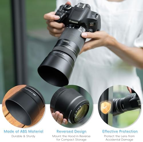 JJC ET-63 lens hood mounted on Canon camera lens