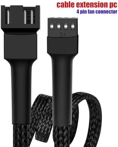 Skineat PC fan extension cable close up of the 4 pin male and female connector plugs.
