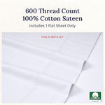 California Design Den 600 thread count sheet neatly folded displaying hemstitch detail