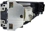 Side profile of the 610 333 9740 projector lamp component illustrating the alignment tabs and mounting screw locations.