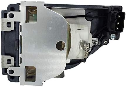 Side profile of the 610 333 9740 projector lamp component illustrating the alignment tabs and mounting screw locations.