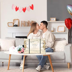 Darunaxy happy engagement guest book on a display table