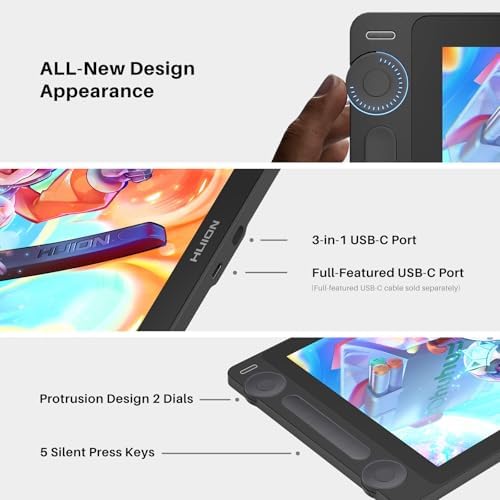 Symmetrical design layout of the professional graphic illustration monitor for artists