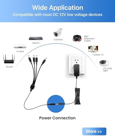 Close up of Zosi CCTV power adapter label