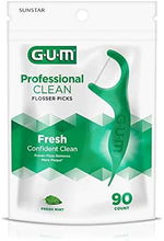 Close up of GUM shred resistant floss pick showing the easy grip handle and fine tip.