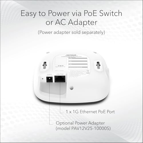 Netgear WAX210 high capacity network device highlighting four point five inch small size form factor comparison for retail stores
