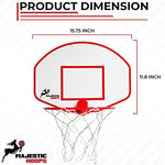 Steel rim and nylon net of indoor basketball hoop