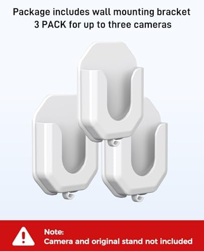 Three separate white adhesive camera mounts arranged together highlighting the complete package contents
