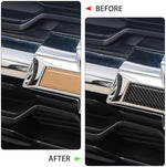 QianBao universal black carbon fiber logo modification sheet showing ultraviolet protection and durability features